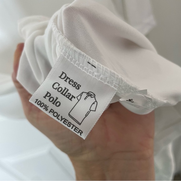 NWOT Collars & Co. White Semi-Spread Collar Polo in Size Large - Picture 5 of 6
